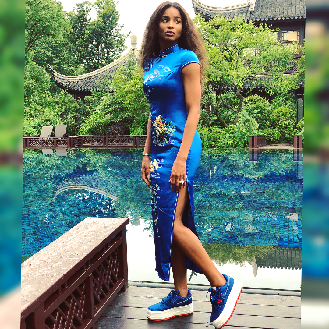 PHOTO Ciara Shares Lovely Photo Of Her Rocking The Qipao On A Blue