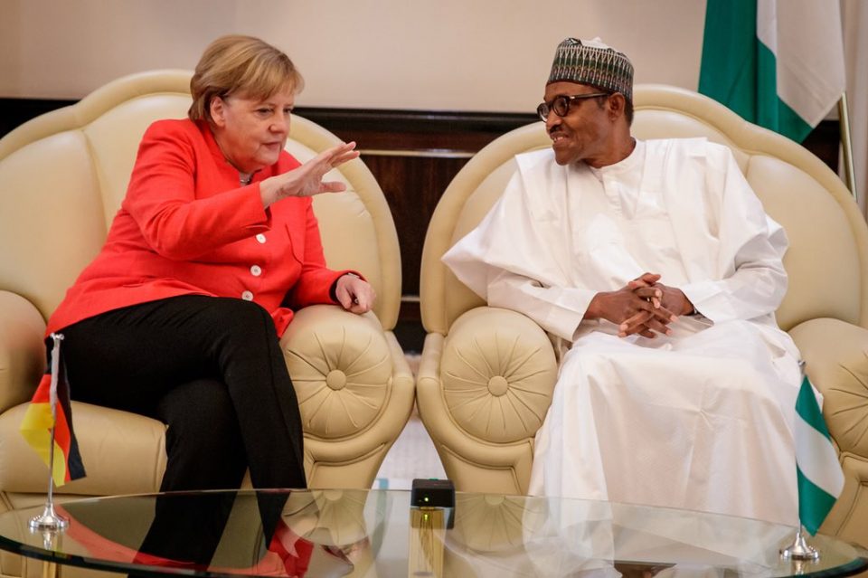 German Chancellor, Angela Merkel arrives in Nigeria