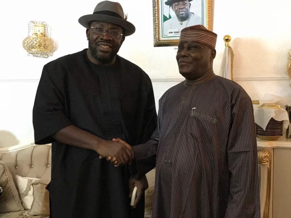 Alhaji Atiku Abubakar visit Dickson commiserate with him