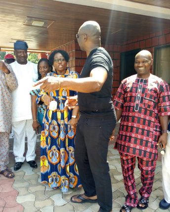 Ekiti: Ayo Fayose takes Fayemi's wife around Government House