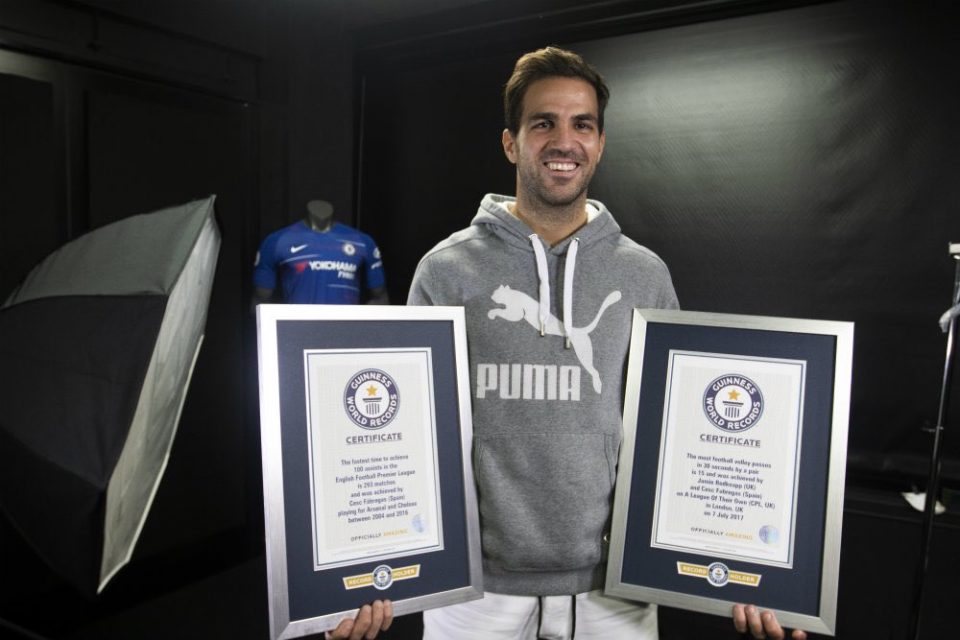 Fabregas gets double Guinness world record for his assists
