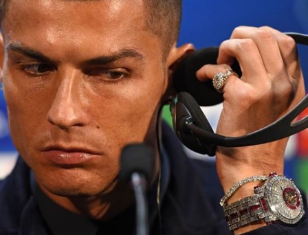 Juventus forward, Ronaldo shows off wrist watch worth £1.85m