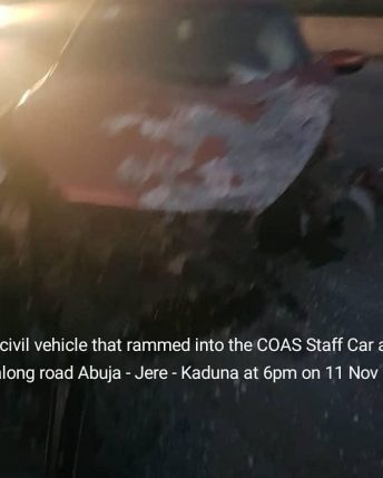 The official car of COAS LT Gen TY Buratai involved in an accident