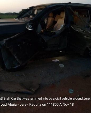 Breaking: The official car of COAS involved in an accident in Kaduna