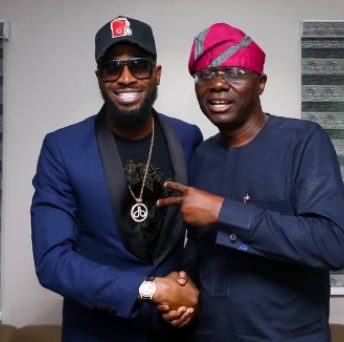 Dbanj and US RnB Singer Ari Lennox visits Jide Sanwo-Olu