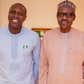 Buhari receives Obasanjo's son Olujonwon Obasanjo at the State House