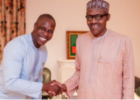 Buhari receives Obasanjo's son Olujonwon Obasanjo at the State House
