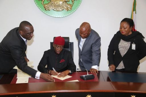 Dr Ifeanyi Okowa of Delta State, signs 2019 Budget into law