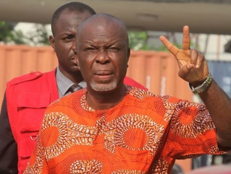 Ochonma shows off peace sign as he is being arraigned for N106m Fraud