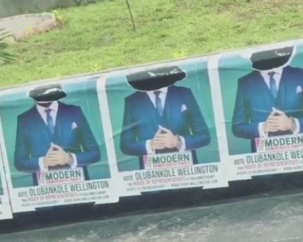 Singer Banky W accused opponent of defacing his campaign posters