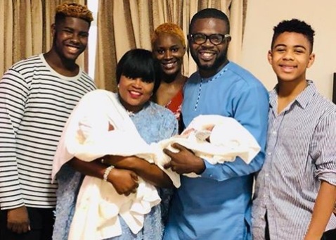 Funke Akindele-Bello finally unveils her newborn set of twins
