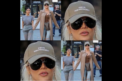 2024:Khloe Kardashian steps out rocking "Kanye West for President"