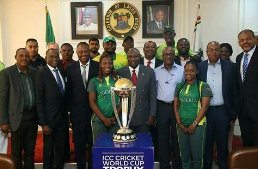 Ambode received ICC Cricket World Cup Trophy in Lagos