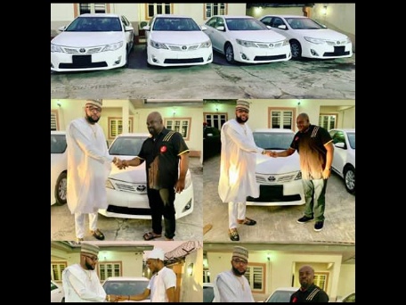 Five Star: E-Money presents brand new cars to his workers