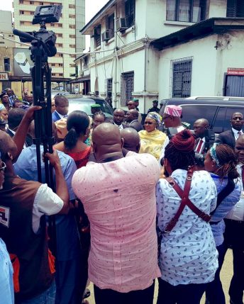Aisha Buhari visits victims of Lagos building collapse