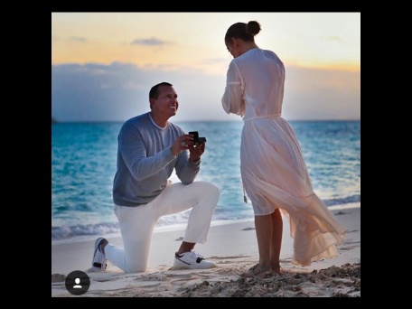 Jlo shares photos of that moment Alex went down on one knee!