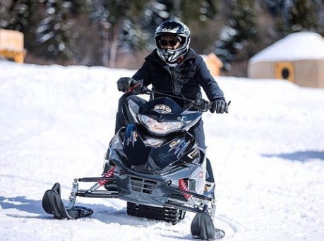 Femi Otedola enjoys snowmobiling in Geneva, Switzerland