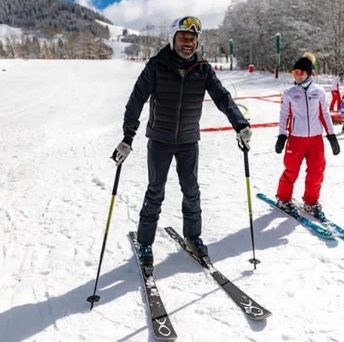 Femi Otedola enjoys snowmobiling in Geneva, Switzerland