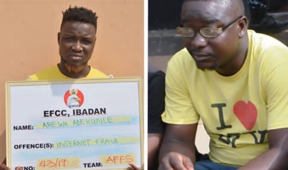One Arewa Adekunle and Kadiri jailed  online fraud