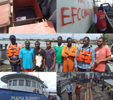 Navy hands over Vessel MV Mama Elizabeth-1, 8 suspects to EFCC