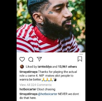 Singer Timaya accused of clout chasing after Nipsey's tribute