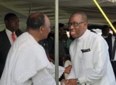 General Yakubu Gowon slumps at the burial of David Ejoor