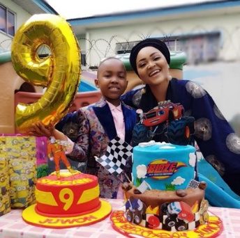 Mercy Aigbe shares adorable photos to celebrate son's 9th birthday