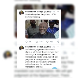 Kogi West: Election Tribunal sacks Sen Dino Melaye