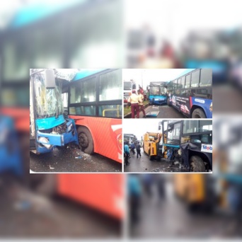 Many injured after a head-on collision between two BRT in Ikorodu