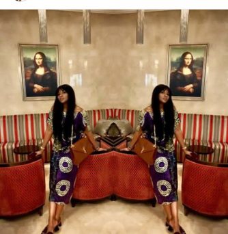 Genevieve Nnaji Poses With The Famous Portrait Of Mona Lisa