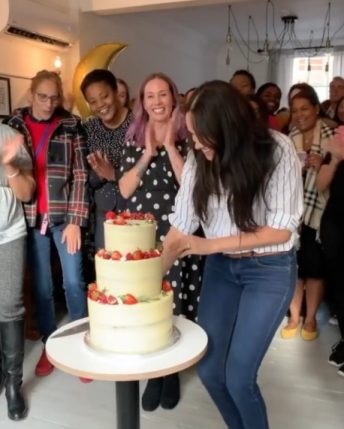 Meghan visits Bakery speaks about the culture of 'instant solution'