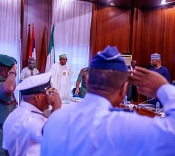 President Muhammadu Buhari Meets With Service Chiefs In Abuja