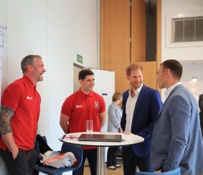 Prince Harry Makes First Public Appearance At Rugby League Draw
