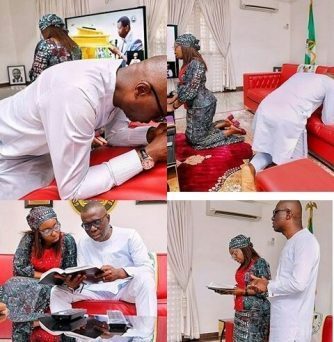 Easter Sunday: Governor Sanwo-Olu And Wife Worship Indoor