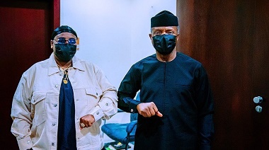 Teniola Apata Visits Vice President Osinbajo