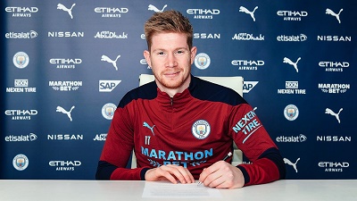 Kevin De Bruyne Signs New 4-Year Contract With Man. City