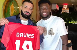 Drake And Alphonso Davies After Canada's Win