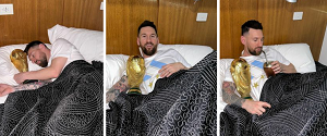 Argentina Star Lionel Messi Sleeps With World Cup Trophy