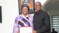 Ireti Kingibe Presents Her Certificate Of Returns To Peter Obi