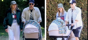 Suki Waterhouse And Robert Pattinson Enjoy A Stroll With Their Baby