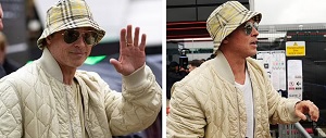 Brad Pitt Makes A Fashion Statement At Silverstone