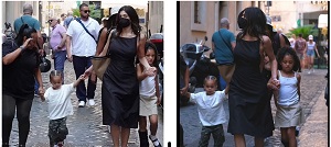 Kylie Jenner Spotted On The Street Of Rome With Her Kids