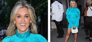 Ashley Roberts Stuns Aqua Mini Dress As She Enjoys A Night Out With Friends
