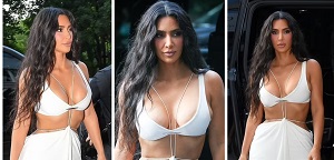 Kim Kardashian Shows Off Her Abs In Sexy Bra Top And Maxi Skirt As She Steps Out In Manhattan