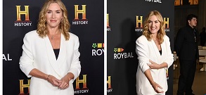Kate Winslet Stuns In Oversized White Suit As Attends The History Channel Event In Los Angeles