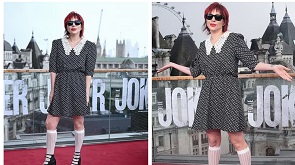 Lady Gaga Attends The Joker: Folie à Deux UK Photocall In Patterned Dress In London