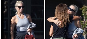 Dave Grohl's Wife Jordyn Blum Gets Supportive Hug From Pal During Lunch
