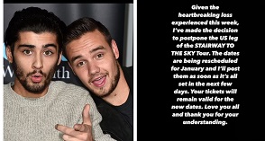 Zayn Malik Gives Update On His Tour Following The Tragic Death Of One Direction Bandmate Liam Payne