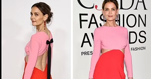 Katie Holmes Stuns In sexy dress at CFDA Fashion Awards after sending Suri Cruise back off to college