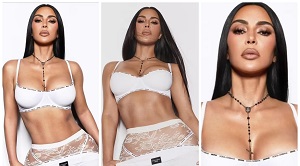 Kim Kardashian Dragged For Wearing A Rosary While Pulling Down Her Underwear For New Skims Ad